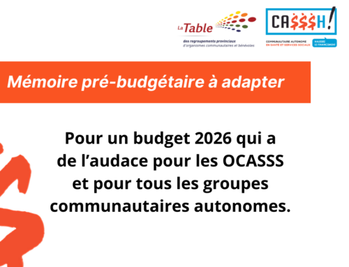 Un mémoire à adapter pour participer aux consultations prébudgétaires 2026