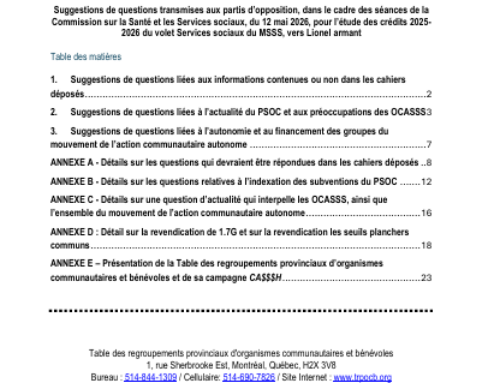 Étude des crédits budgétaires 2026-2027