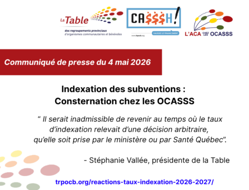 Réactions de la Table à l&rsquo;annonce du taux d&rsquo;indexation 2026-2027 de 1,8%